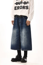 Vintage Washed Cropped Shorts