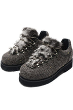 Fur-Tongue Derby Shoes