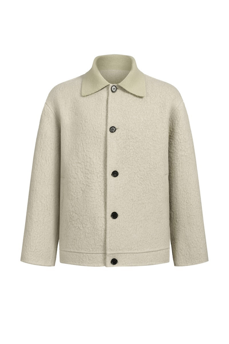Wool Knit Collar Coat