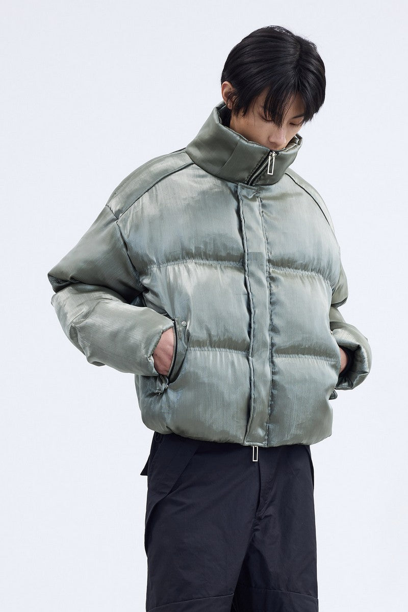 Metallic Collar Down Puffer