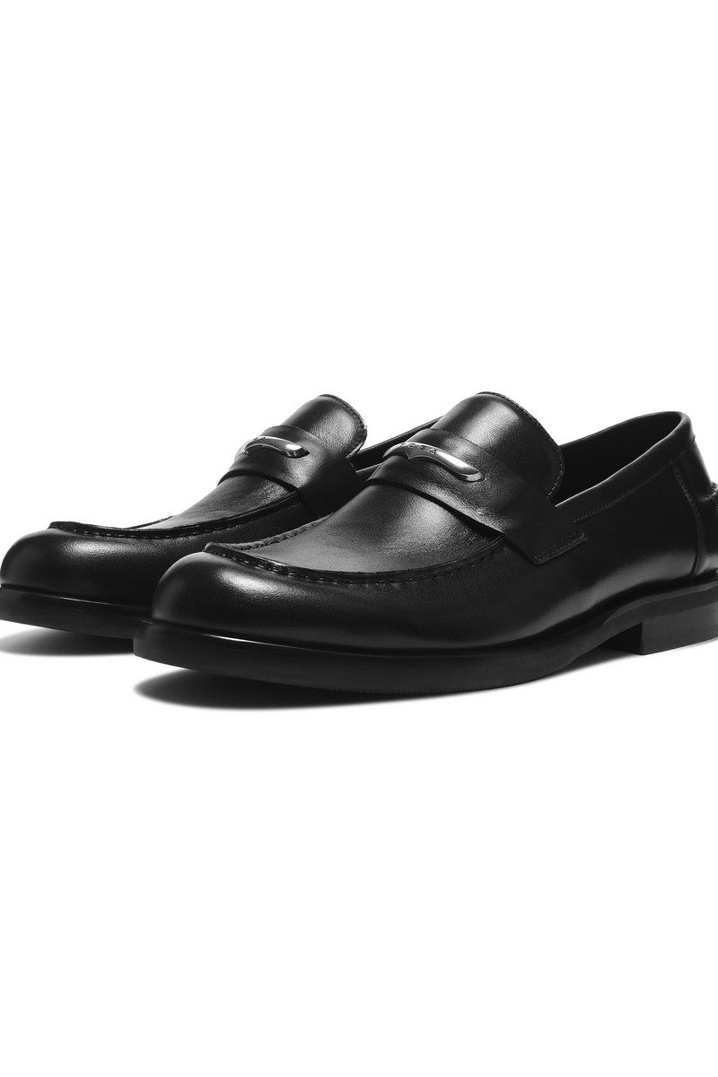 Croc-Embossed Leather Loafers