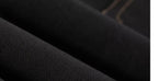 Contrast Stitch Pleated Pants — Black, fabric close-up