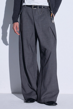 Layered Pleated Wide Pants