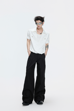 Ruched Studded Straight Jeans