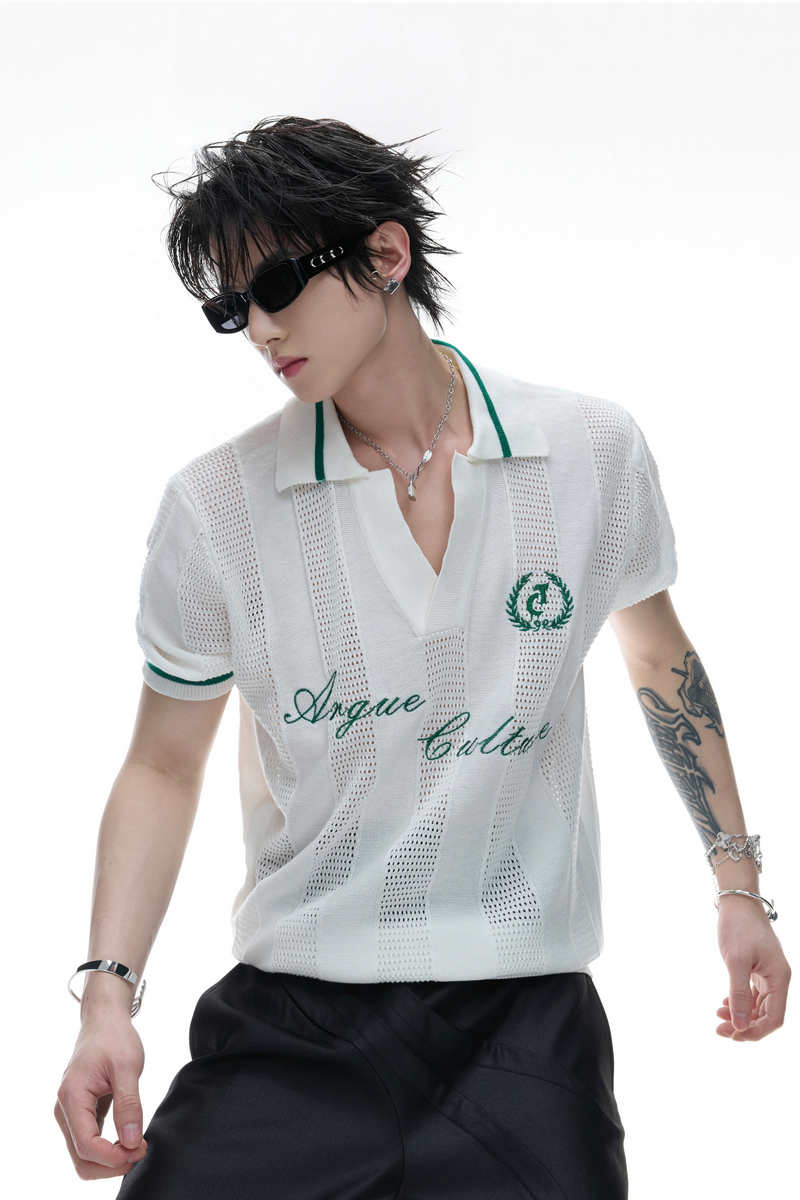 Mesh Panel Polo Shirt