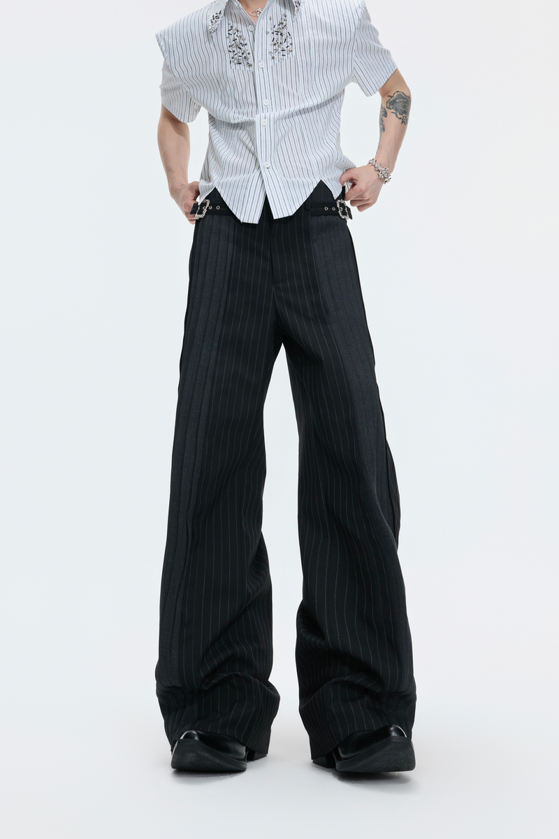 Striped Wide Leg Trousers