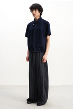 Gathered Stand Collar Shirt