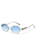 Elegant Rimless Rhinestone Polygon Sunglasses