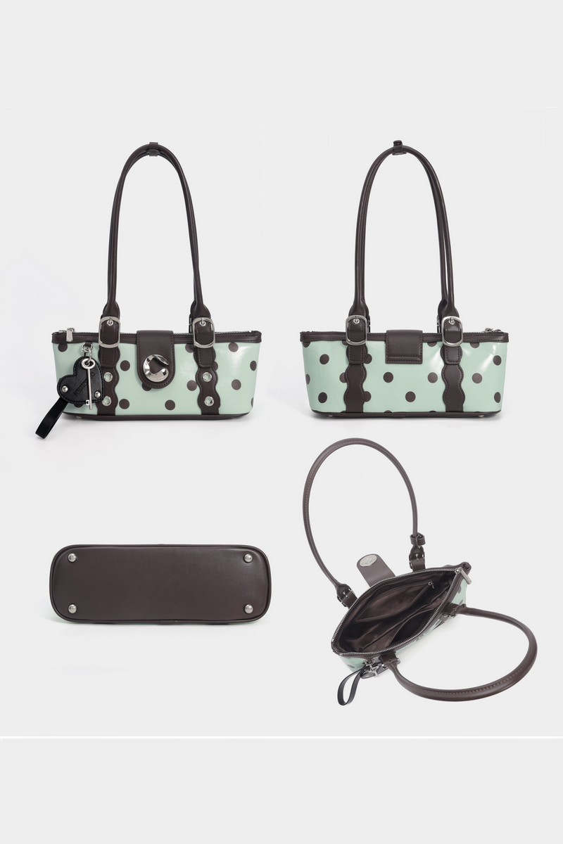 Retro Polka Dot Baguette Bag