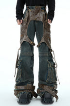 Detachable Patchwork Vintage Jeans