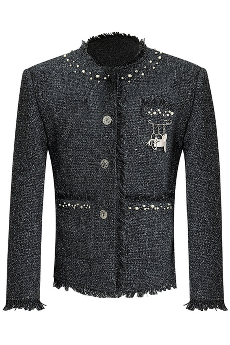 Pearl Accent Textured Tweed Jacket - EU Only