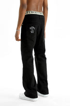Wave Stitch Flared Jeans