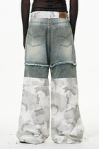 Double Layer Camo Straight Jeans - EU Only