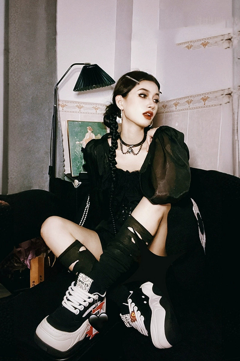 Chunky Platform Black Sneakers