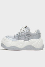 Chunky Platform Silver Sneakers