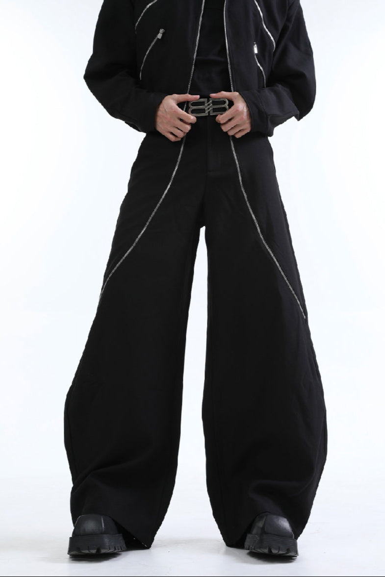 Wide Leg Casual Trousers