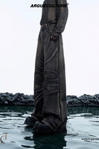 Vintage Washed Patchwork Flare Jeans