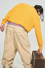 Distressed Washed Straight Leg Work Pants