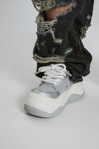 Chunky Platform Silver Sneakers