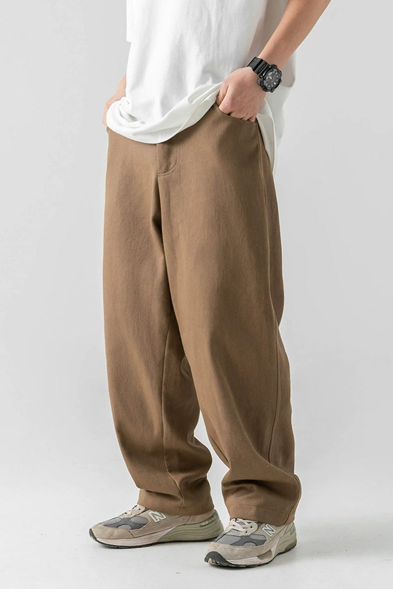 Washed Cotton Relaxed Trousers - EU Only