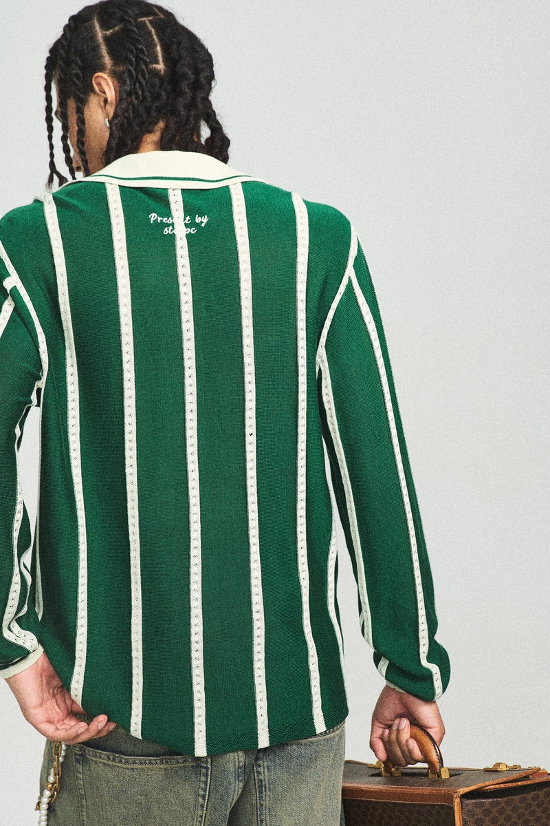Retro Green Football Knit Tee