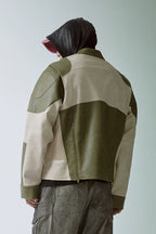 Patchwork Vintage Biker Leather Jacket