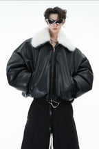Faux Fur Collar Short Jacket