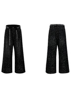 Starry Rhinestone Washed Wide-Leg Jeans - EU Only