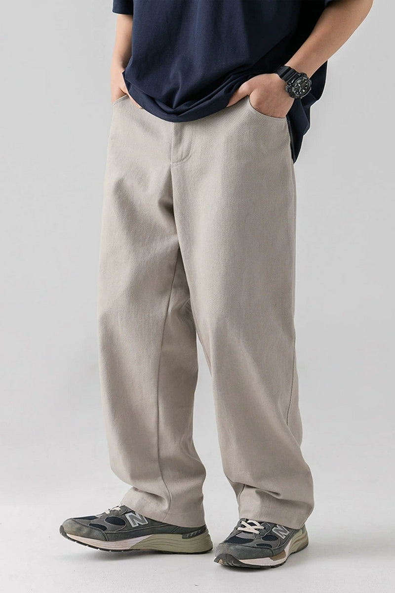 Washed Cotton Relaxed Trousers - EU Only