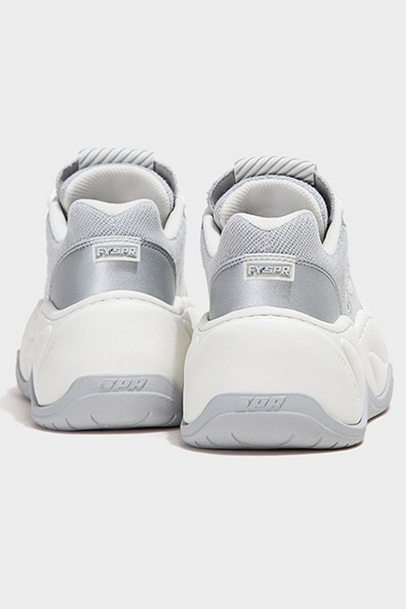 Chunky Platform Silver Sneakers