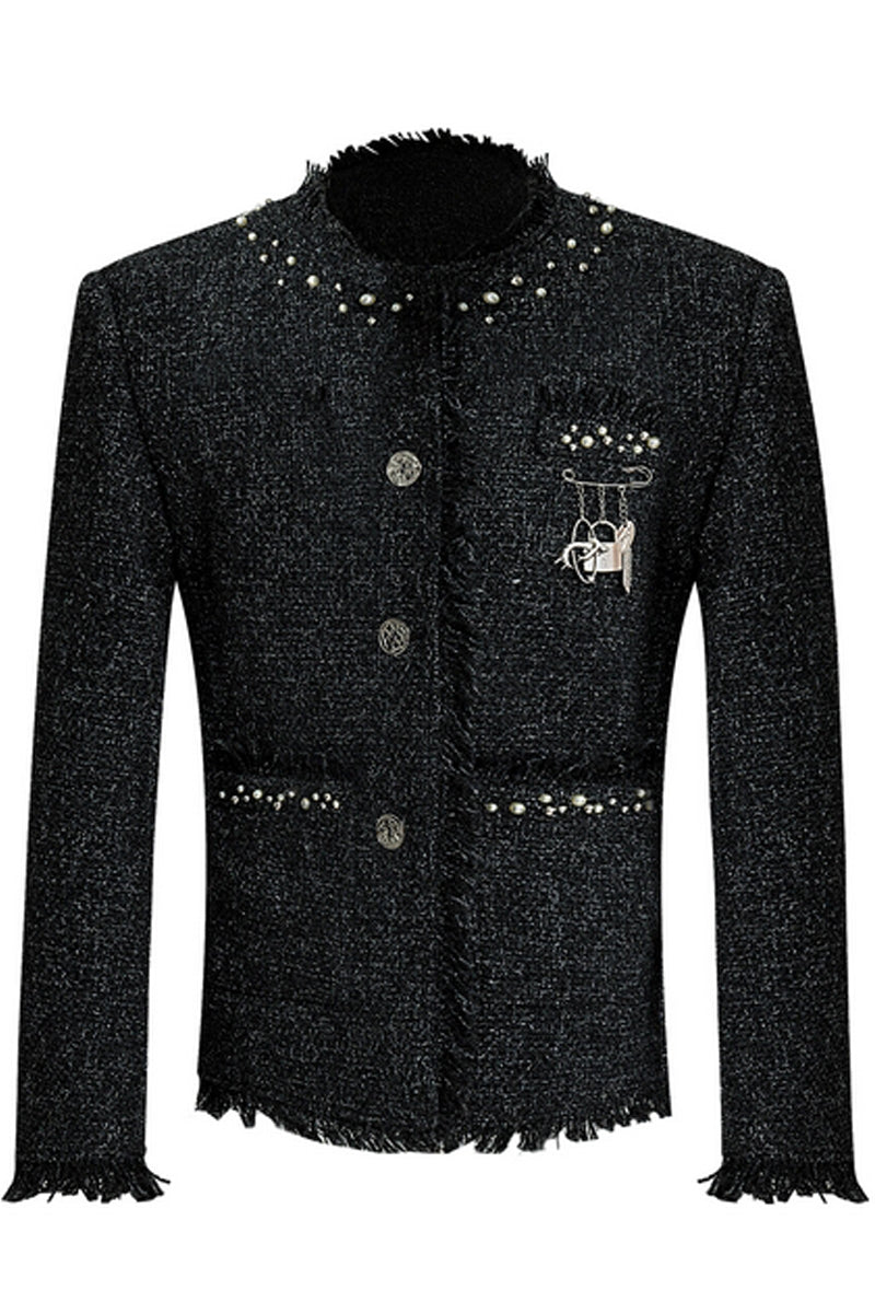 Pearl Accent Textured Tweed Jacket - EU Only