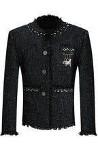 Pearl Accent Textured Tweed Jacket - EU Only