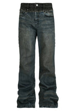 Distressed Flare Vintage Blue Jeans
