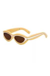Cream Yellow Frame with Brown Lenses