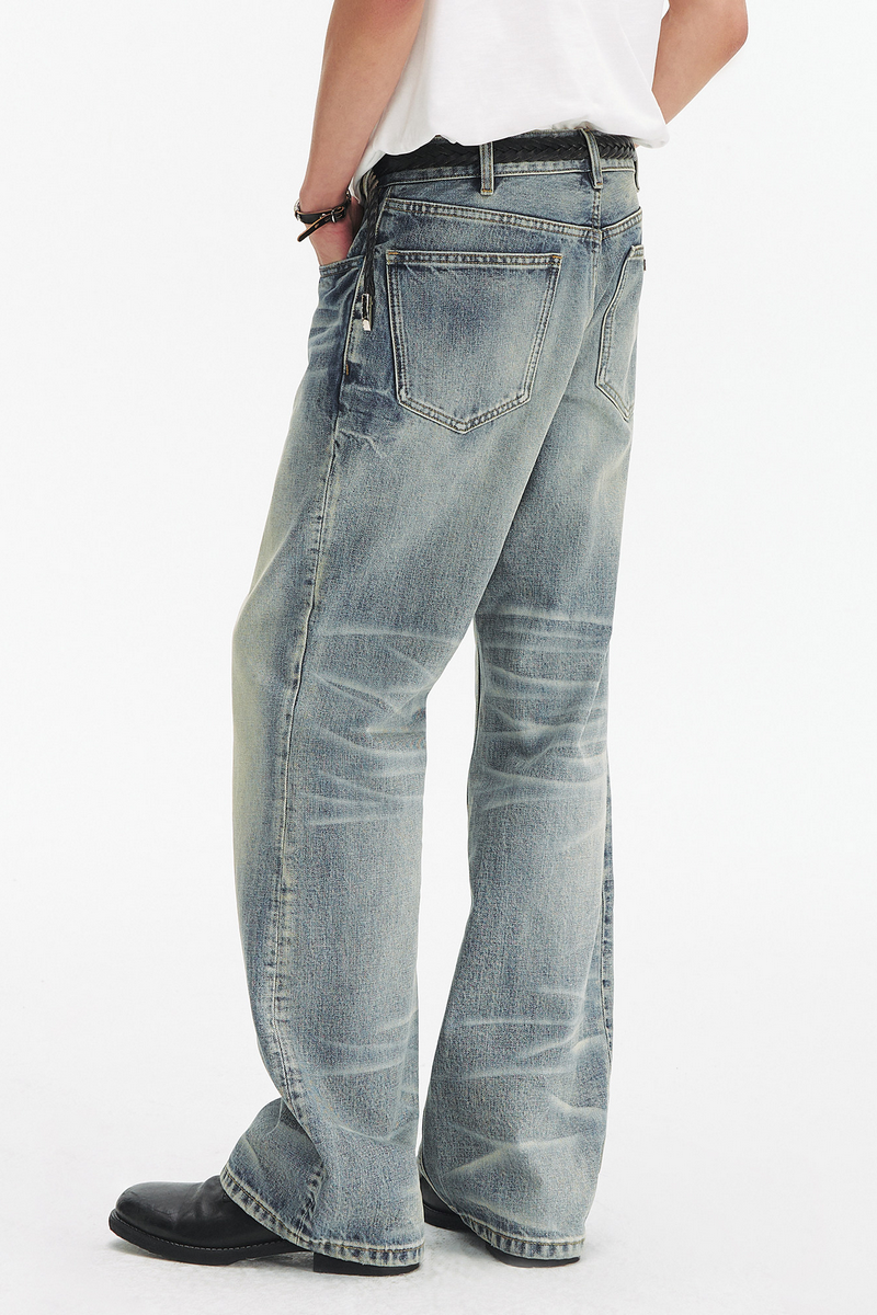 Washed Straight Leg Jeans