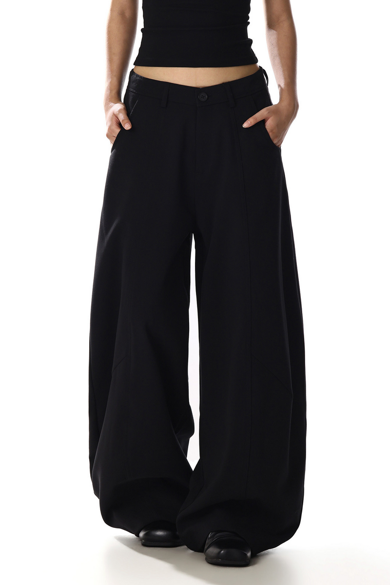 Deconstructed Curved Wide Pants