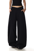 Deconstructed Curved Wide Pants