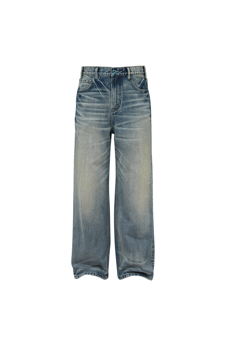 Washed Straight Leg Jeans