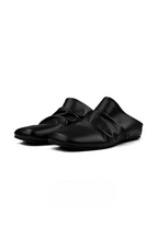 Wrinkled Leather Mule Sandals