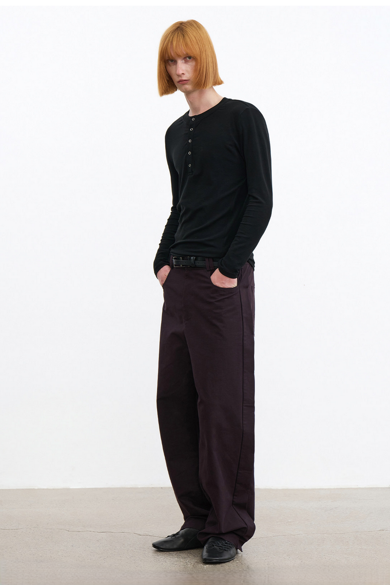 Snap Button Henley Shirt