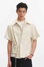 Striped Drawstring Shirt