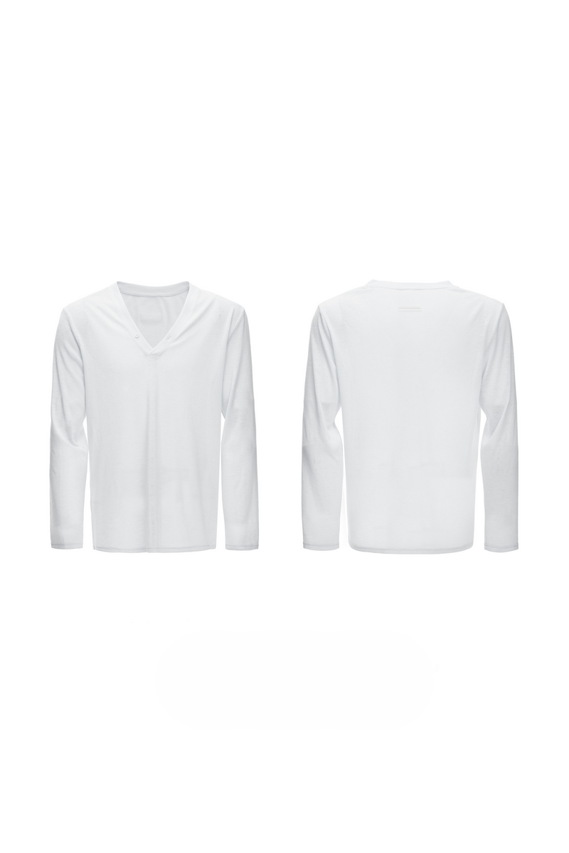 Deep V Neck Long Sleeve