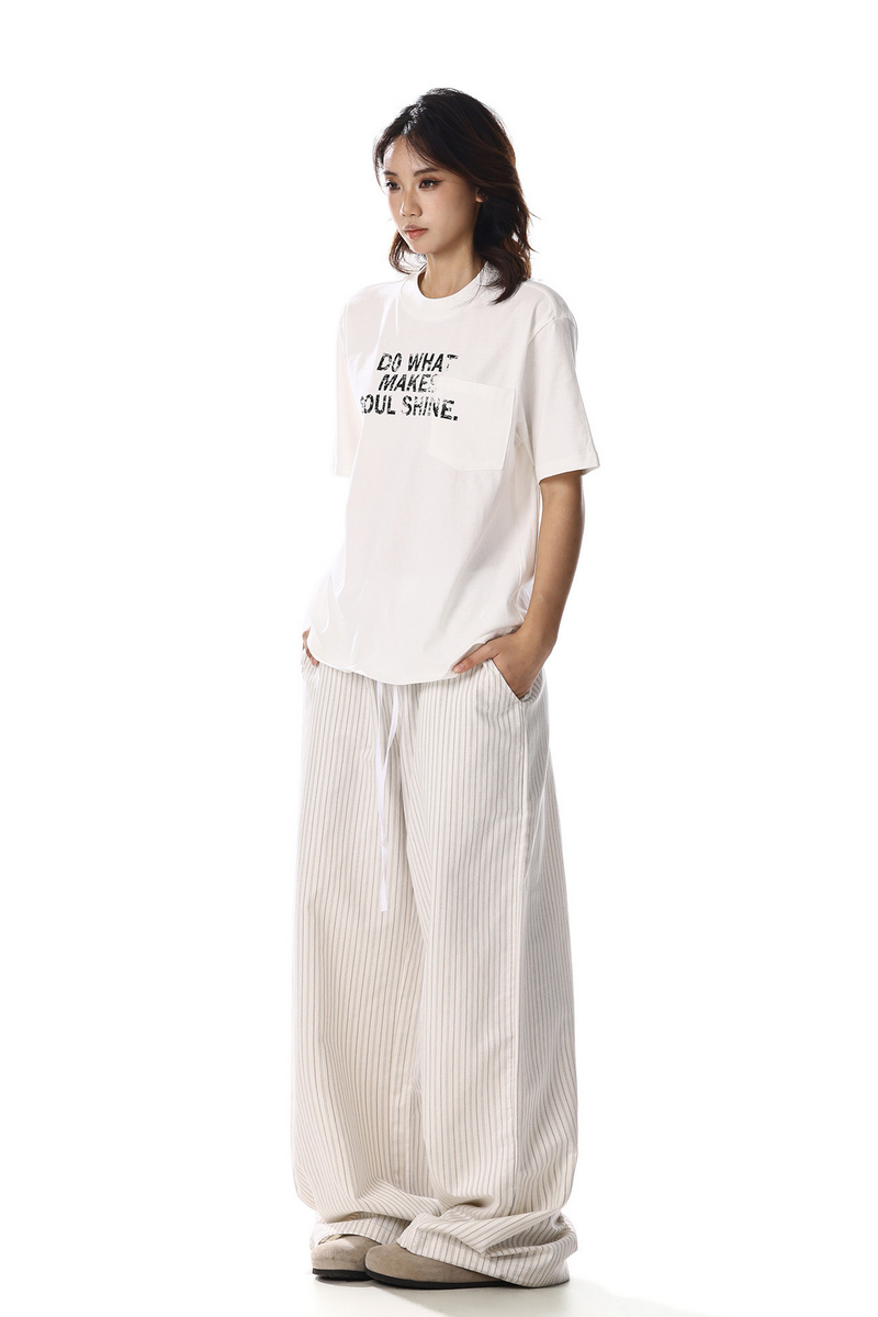 Patchwork Stripe Wide Pants