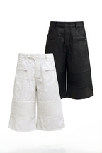 Waxed Biker Capri Jeans
