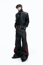 Croc Embossed Leather Jacket