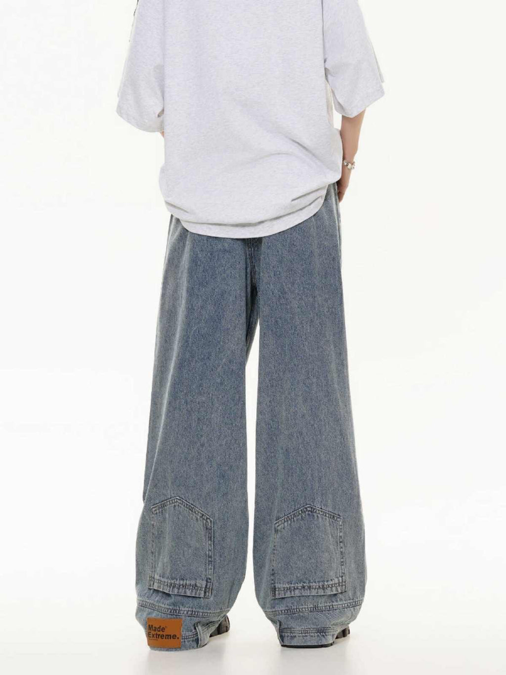 Inverted Washed Wide-Leg Jeans - EU Only