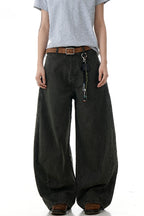 Washed Cargo Straight Trousers