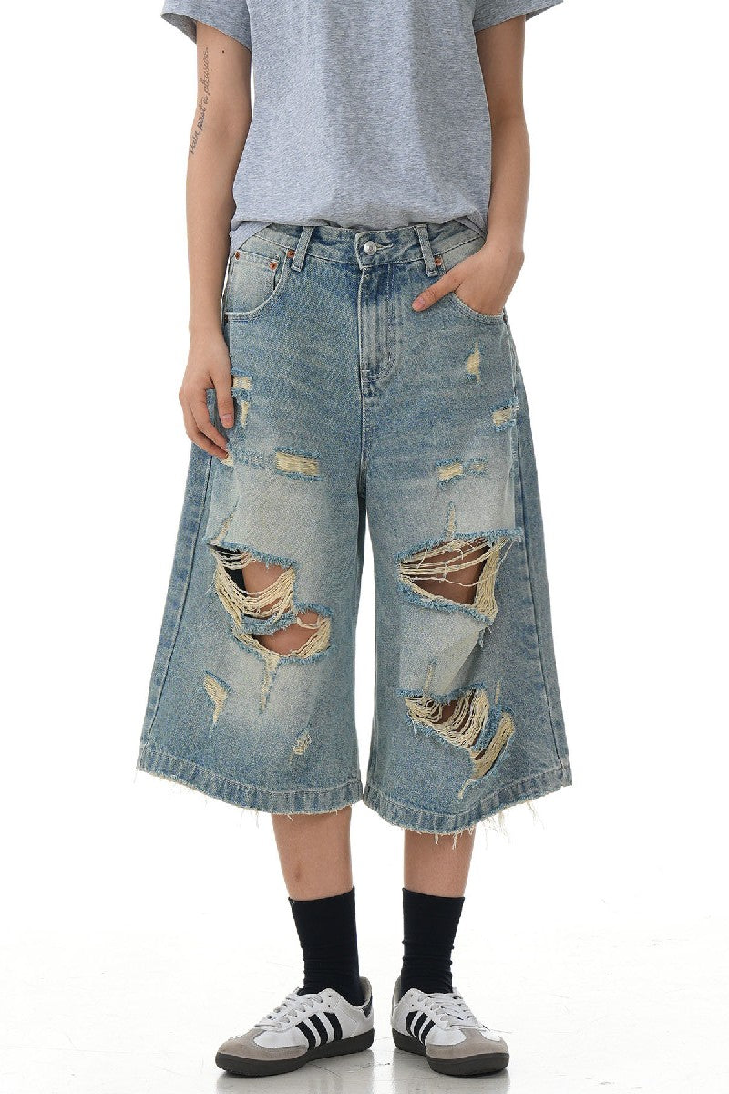 Ripped Washed Jorts