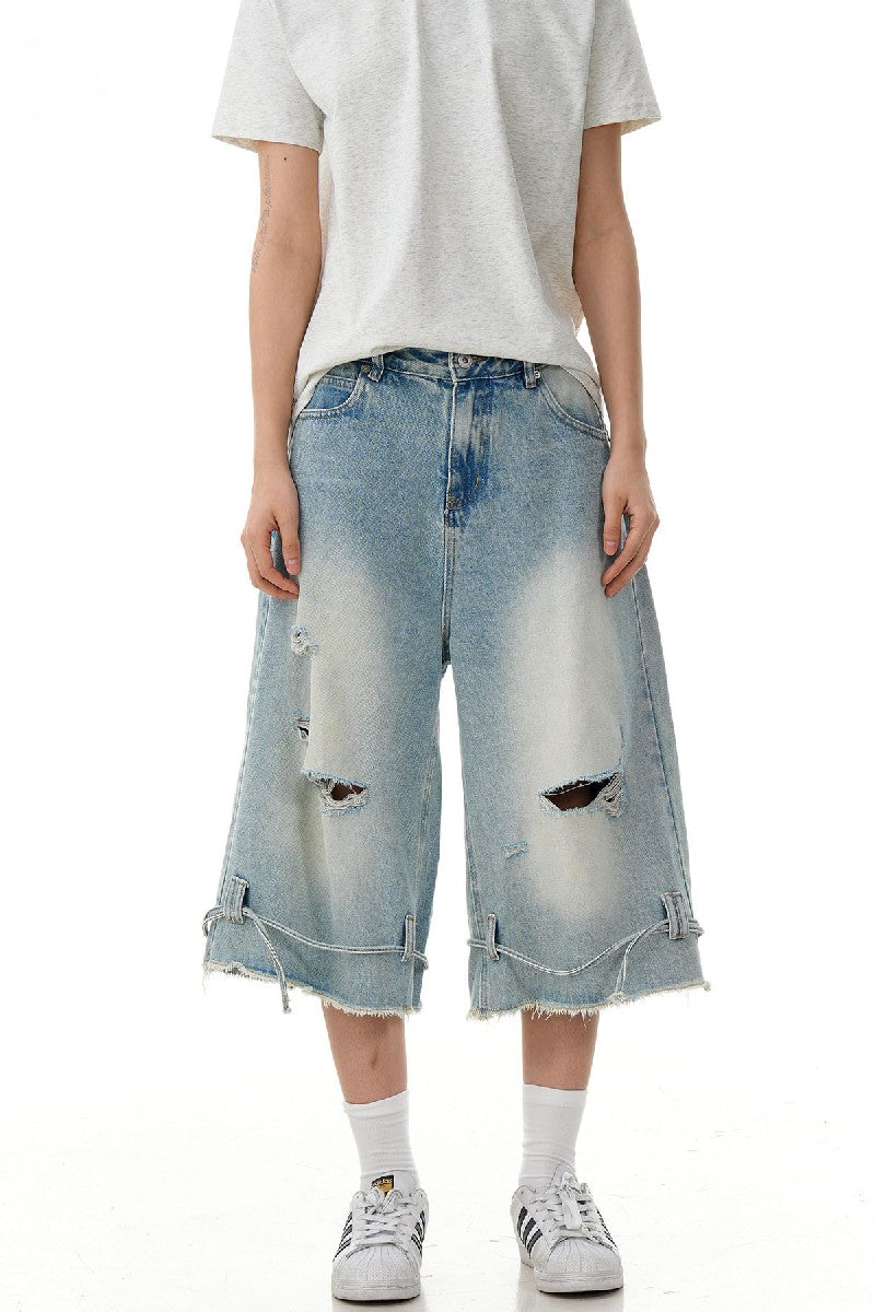 Ripped Drawstring Jorts