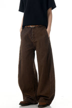 Washed Cargo Straight Trousers